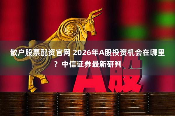 散户股票配资官网 2026年A股投资机会在哪里？中信证券最新研判